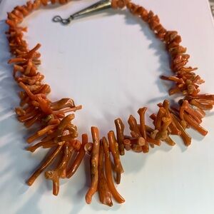 Handmade Orange Coral Chip Necklace - Women Jewelry